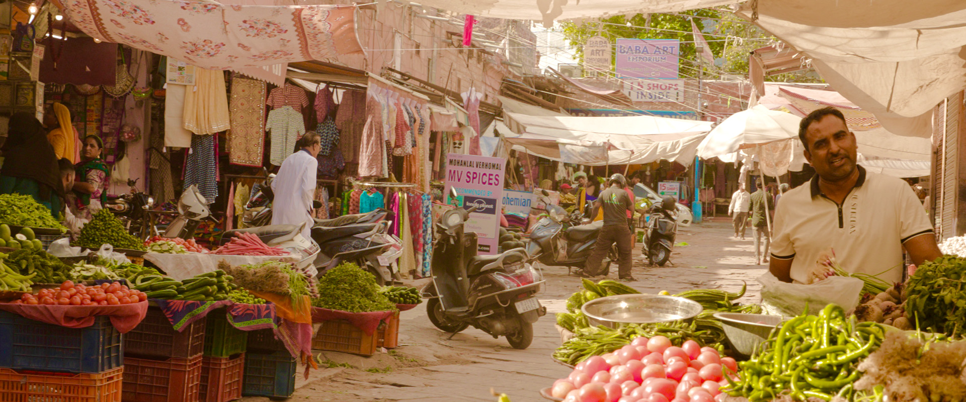 MV Spice Sign in the Market